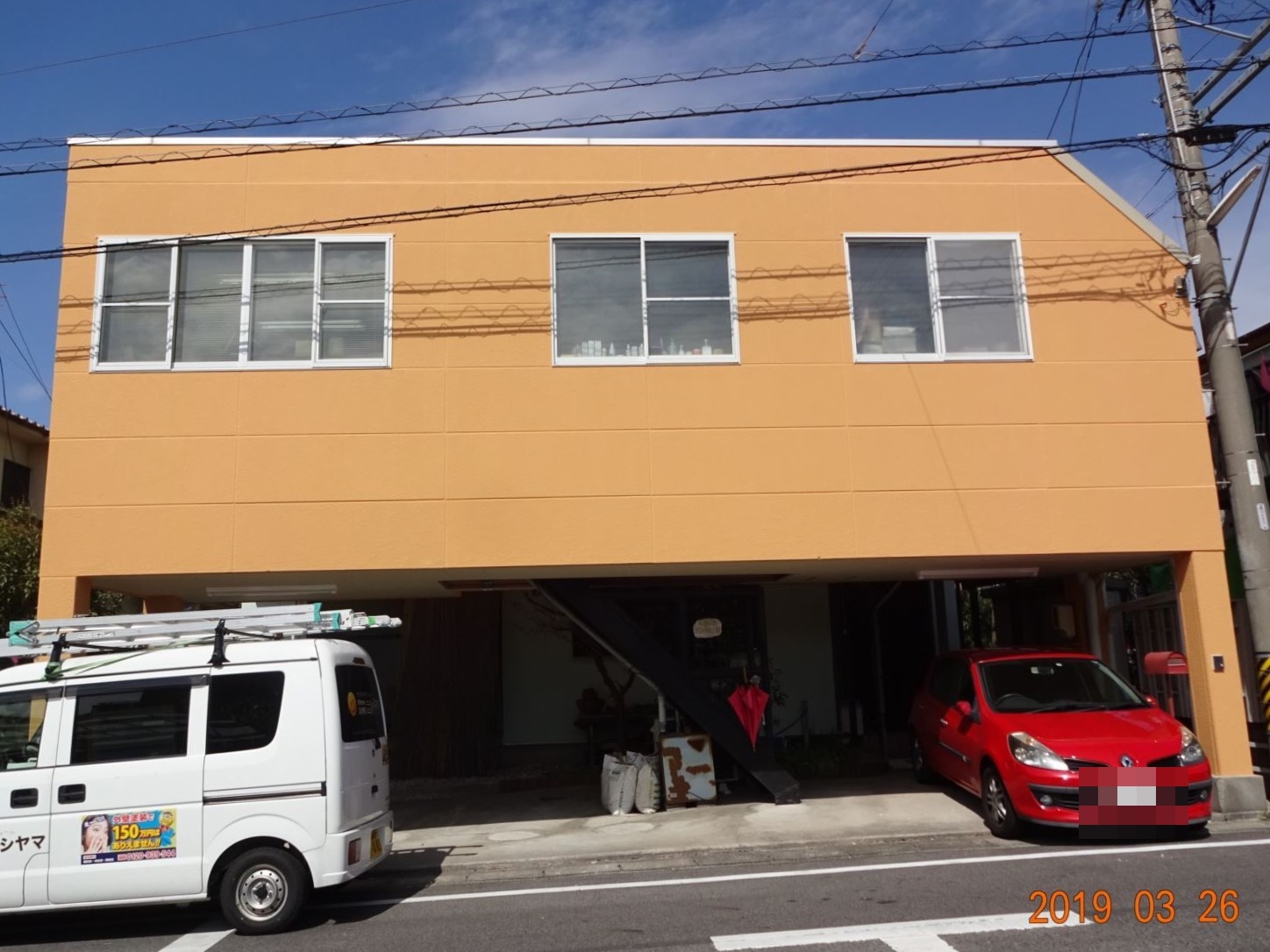 日本電建の建物の外壁塗装工事。豊田市井上町　S様邸　断熱塗料ガイナ