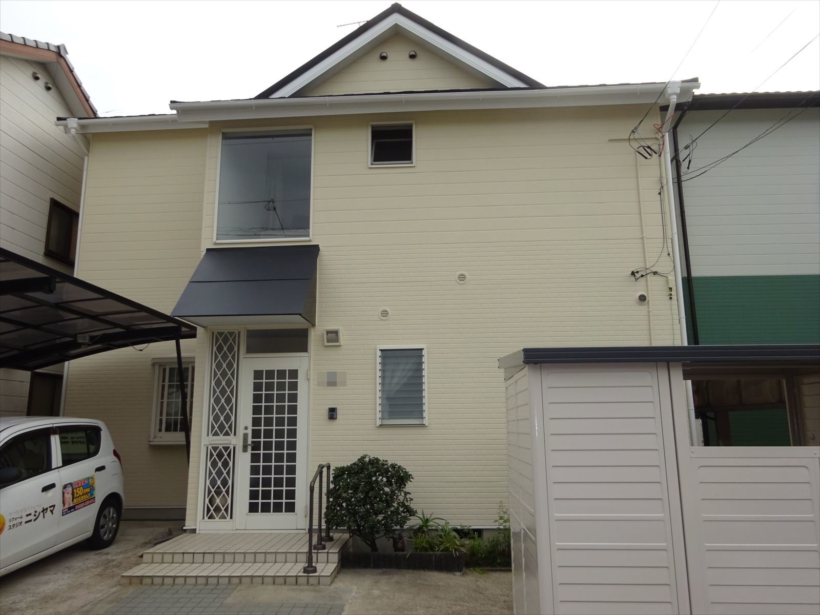 岡崎市柱の戸建て住宅　外壁塗装と屋根カバー工法　Ｉ様邸　断熱塗料ガイナ