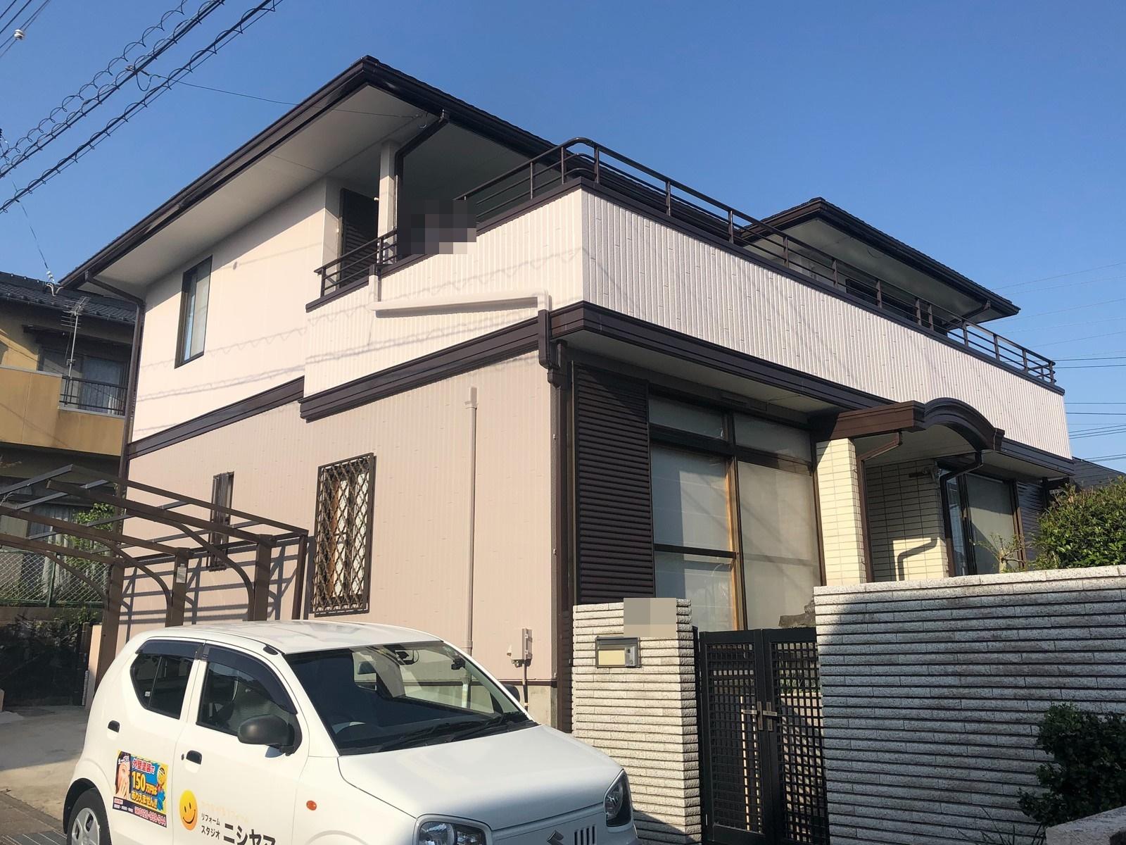 トヨタホーム施工のお住まいの屋根外壁塗装 in 豊田市志賀町　N様邸 シリコンフレックス