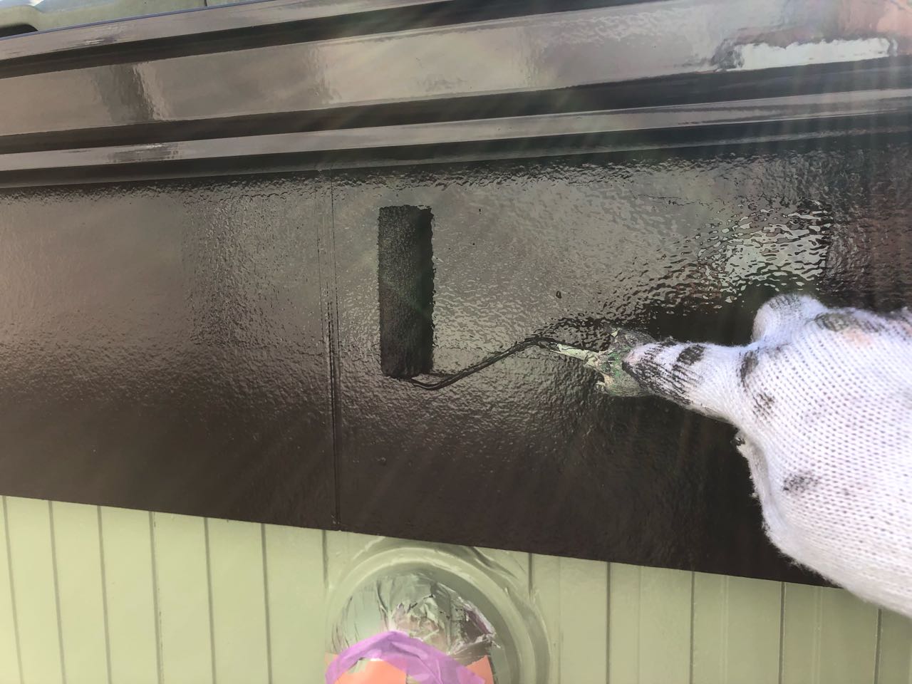 【破風・鼻隠し塗装】上塗り