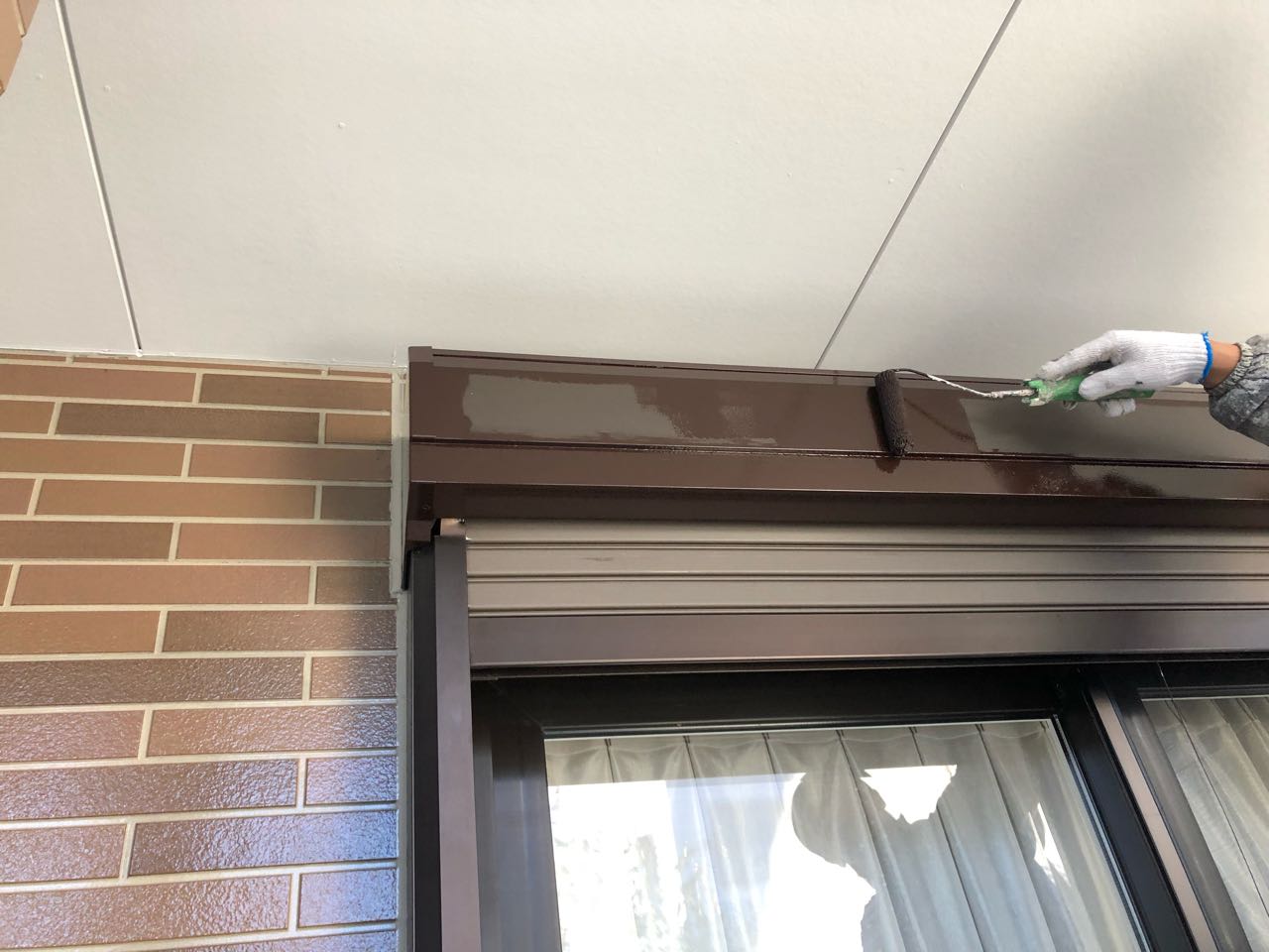 【シャッターボックス塗装】下塗り