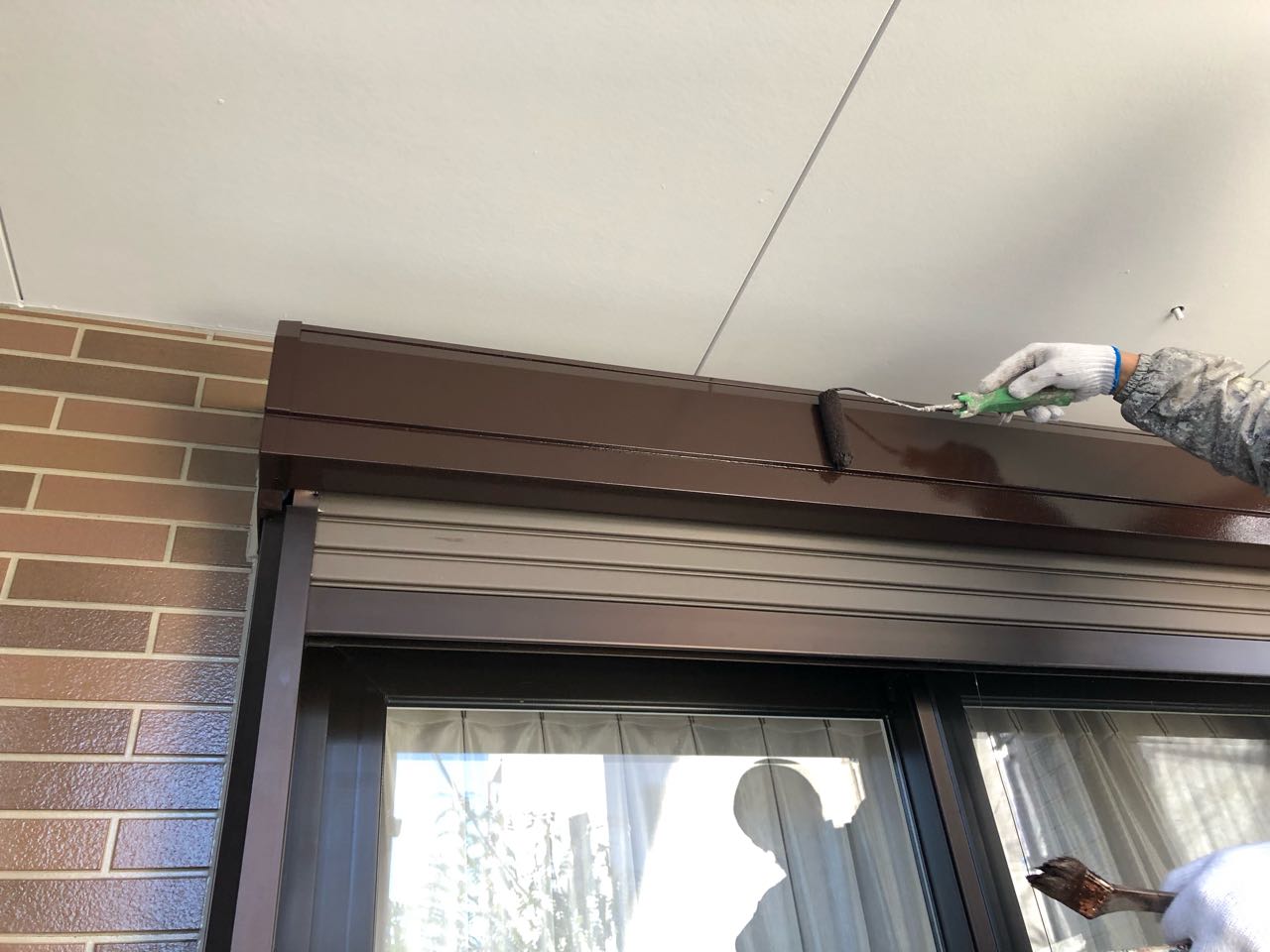 【シャッターボックス塗装】上塗り