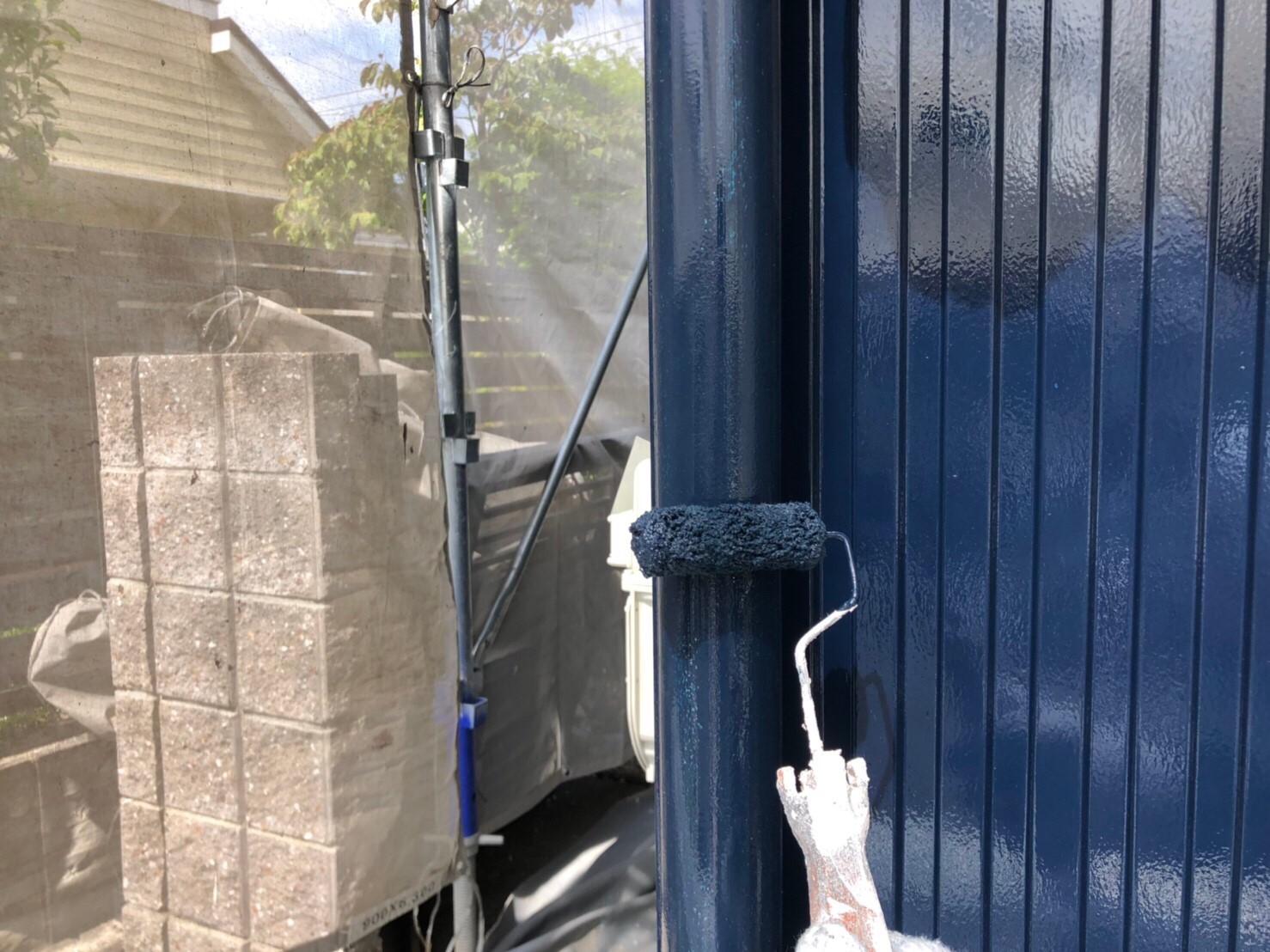 【雨樋塗装】上塗り