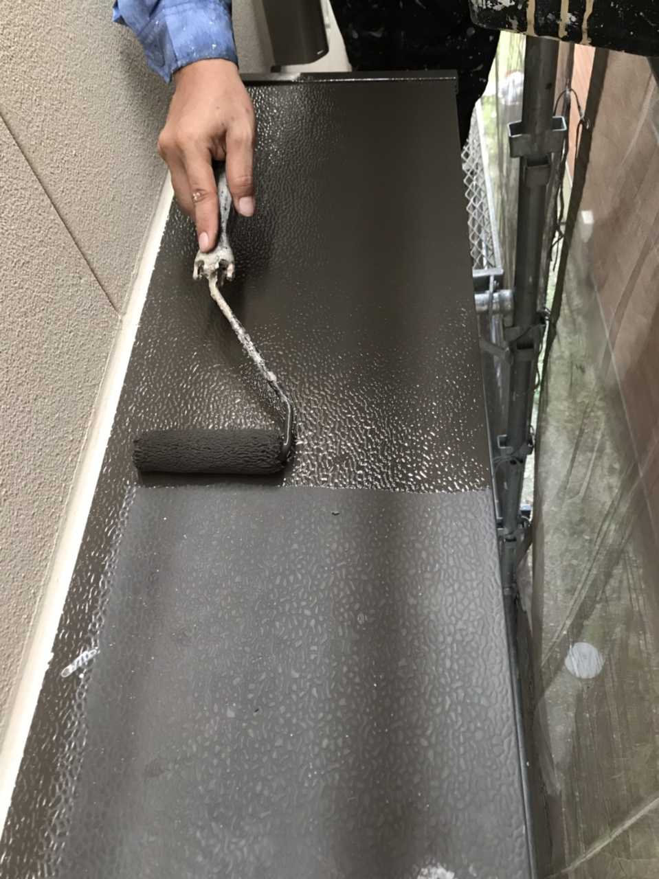 【庇塗装】下塗り