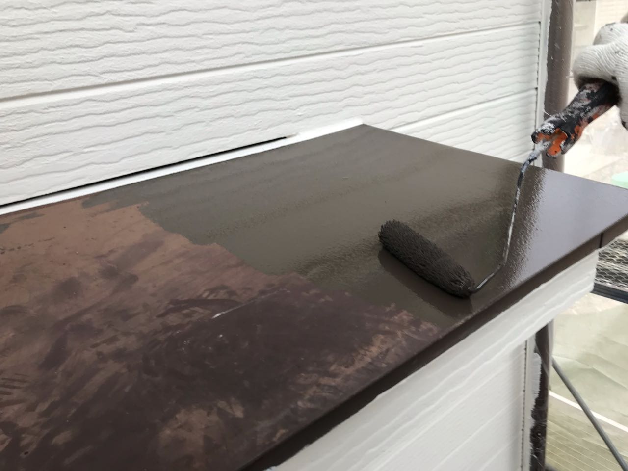 【庇塗装】下塗り