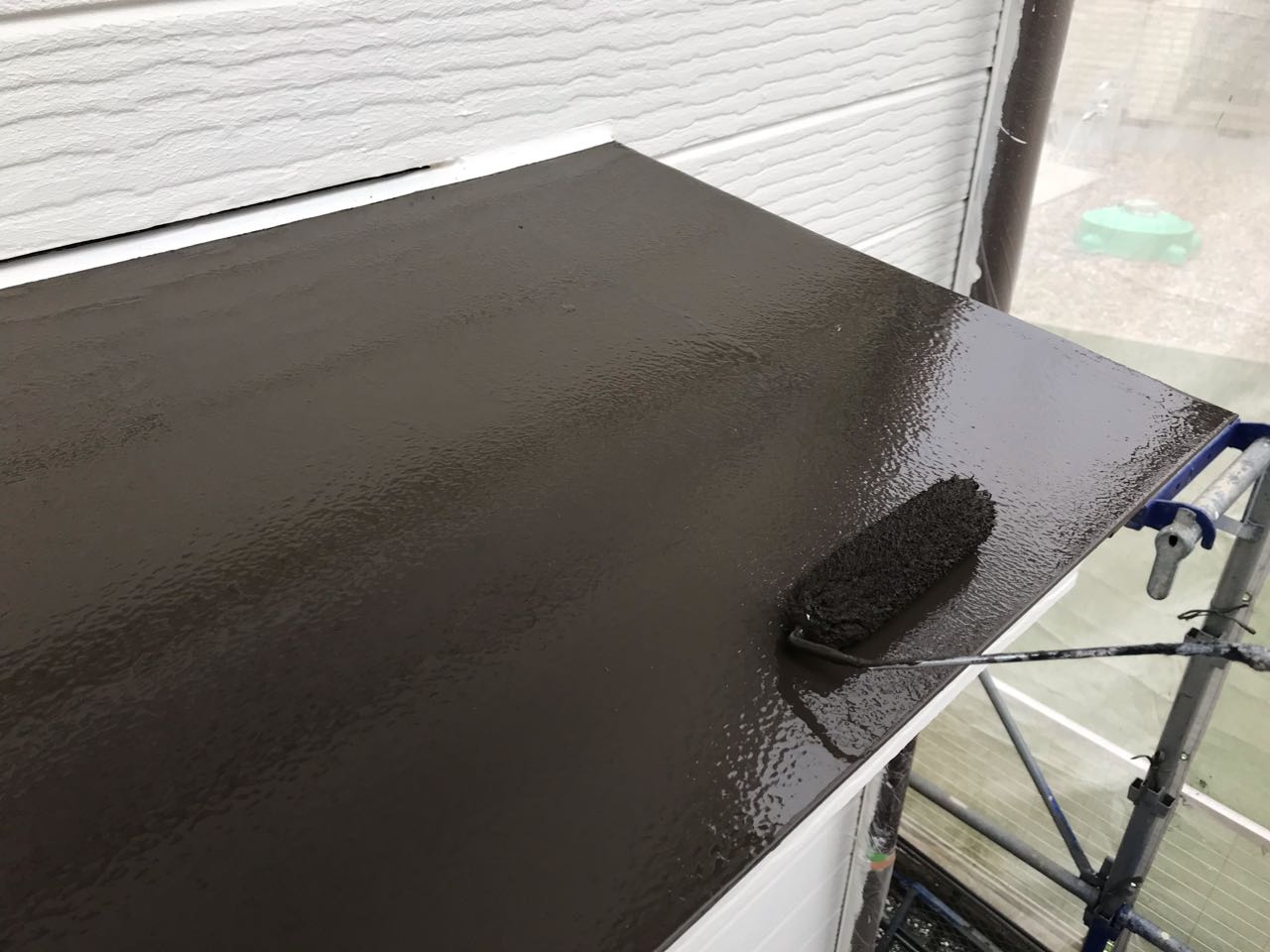 【庇塗装】上塗り