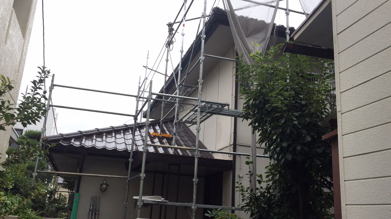 【足場設置工事】設置中