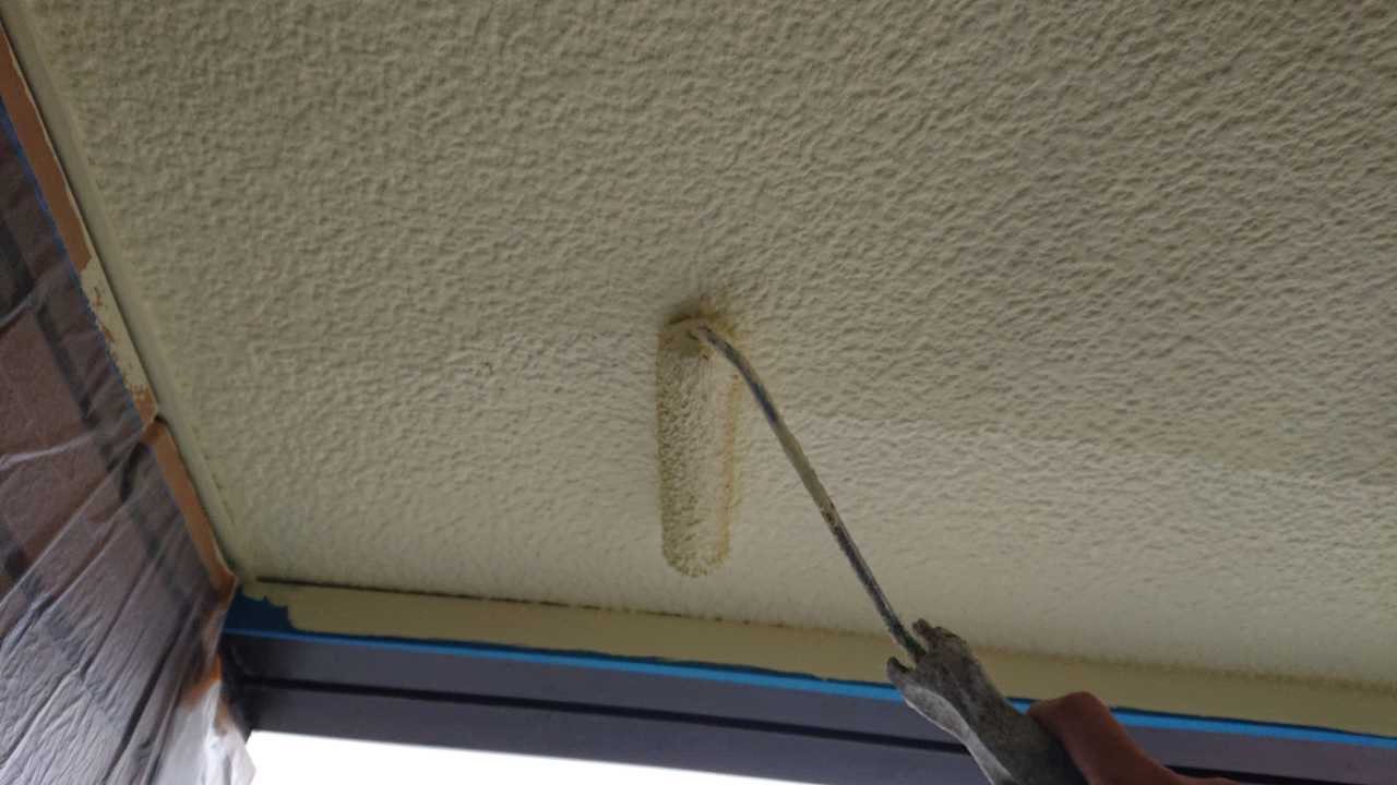 【軒天塗装】上塗り