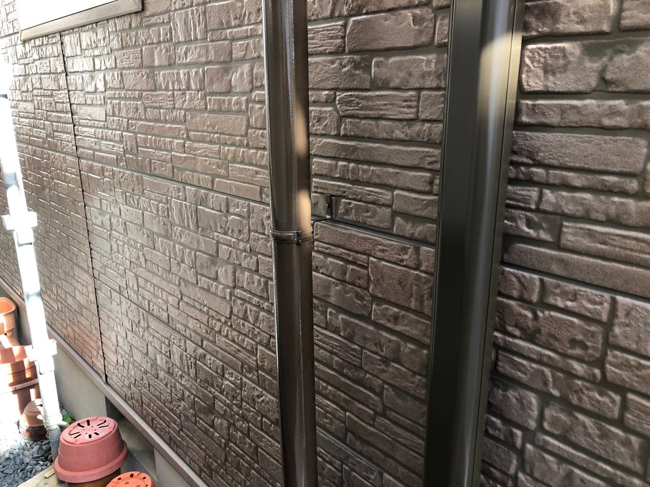 【雨樋塗装】上塗り