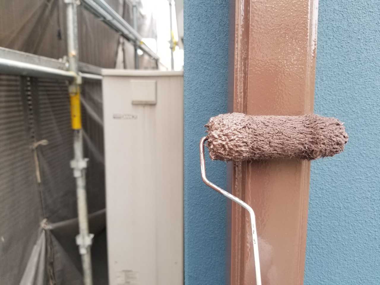 【雨樋塗装】上塗り