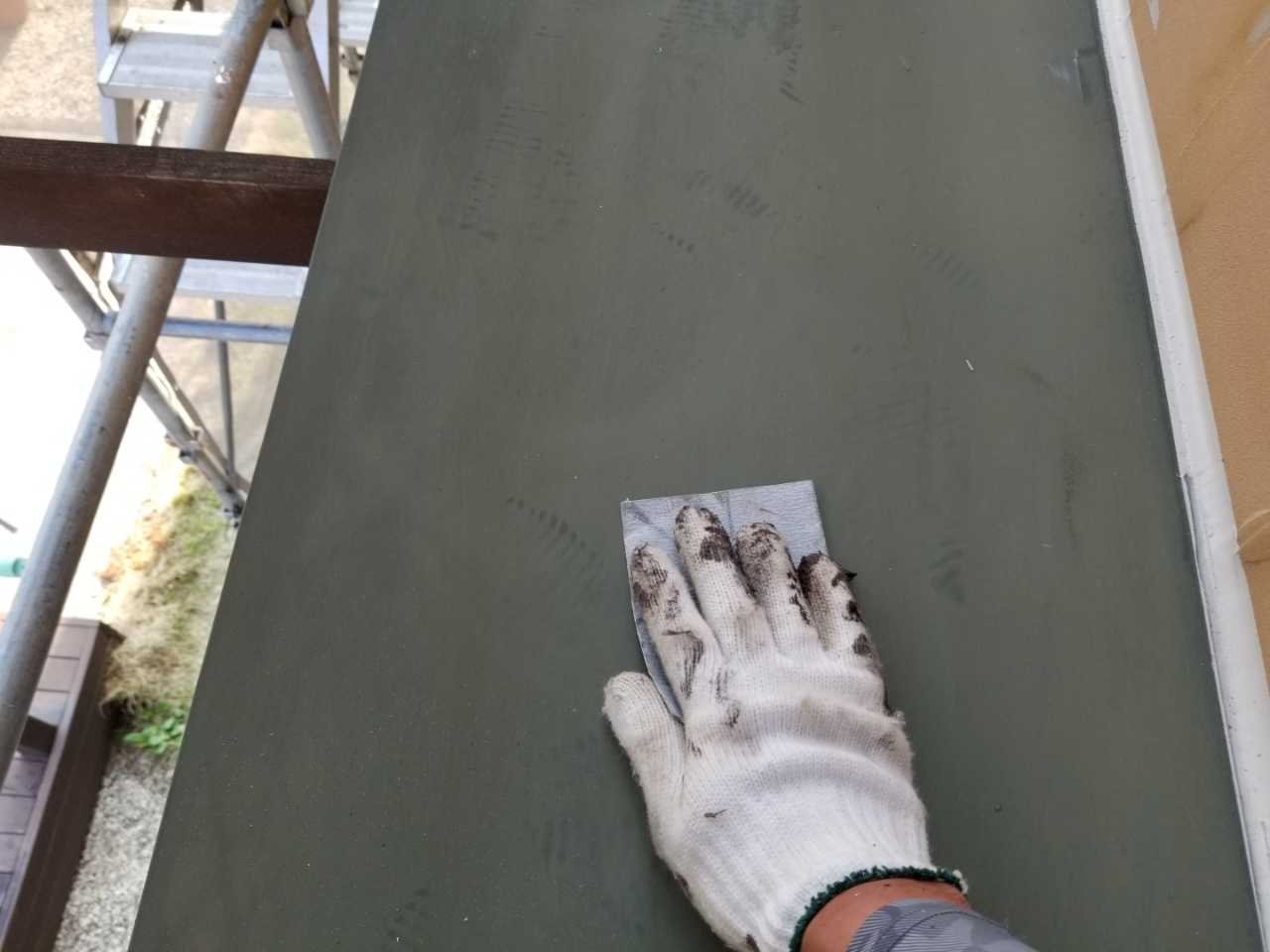 【庇塗装】ケレン作業