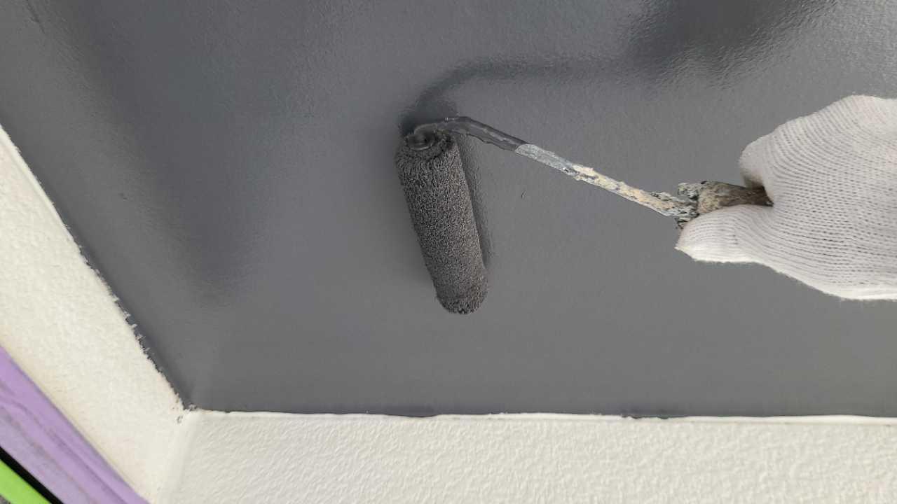 【軒天塗装】上塗り