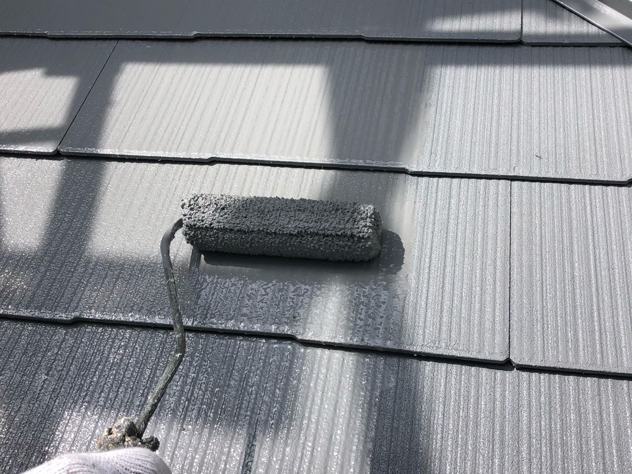 【屋根塗装】上塗り