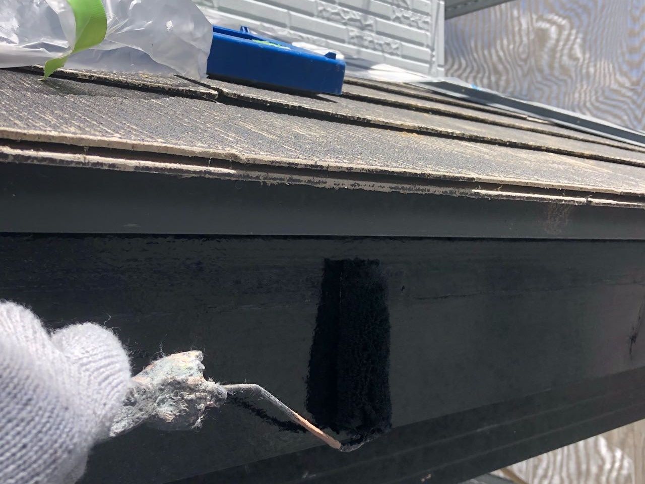 【破風・鼻隠し塗装】上塗り