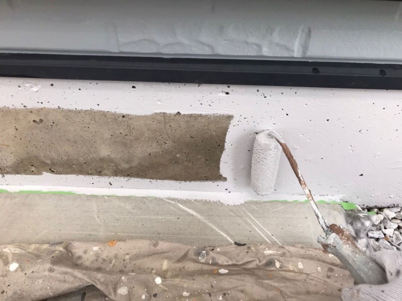 【笠木塗装】下塗り