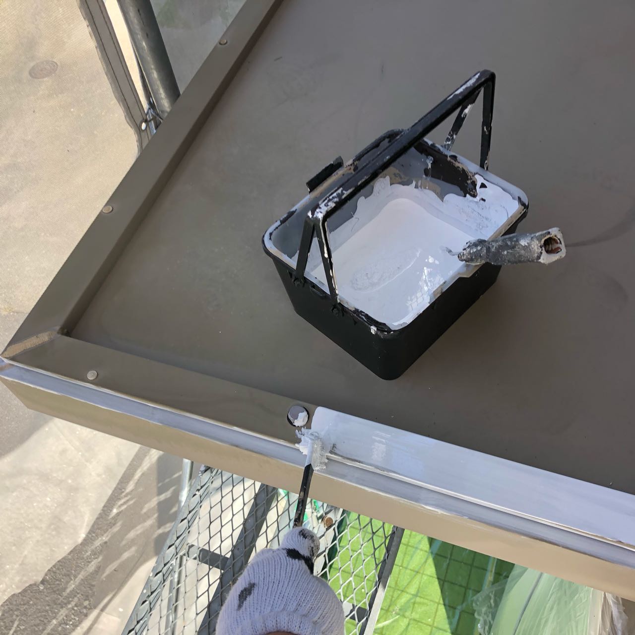 【庇塗装】下塗り