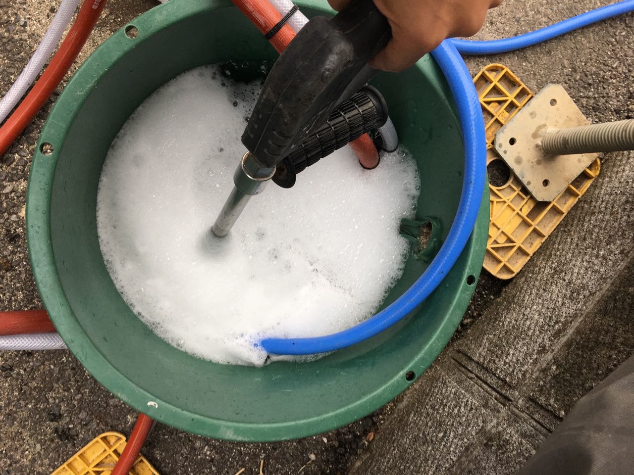 【バイオ洗剤準備】洗浄液攪拌