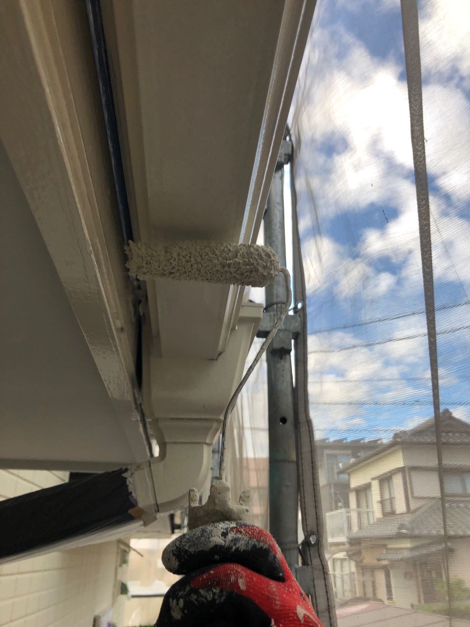 【雨樋塗装】上塗り