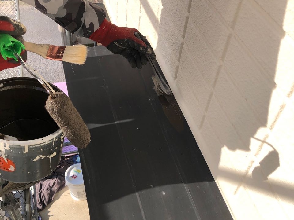 【庇塗装】下塗り