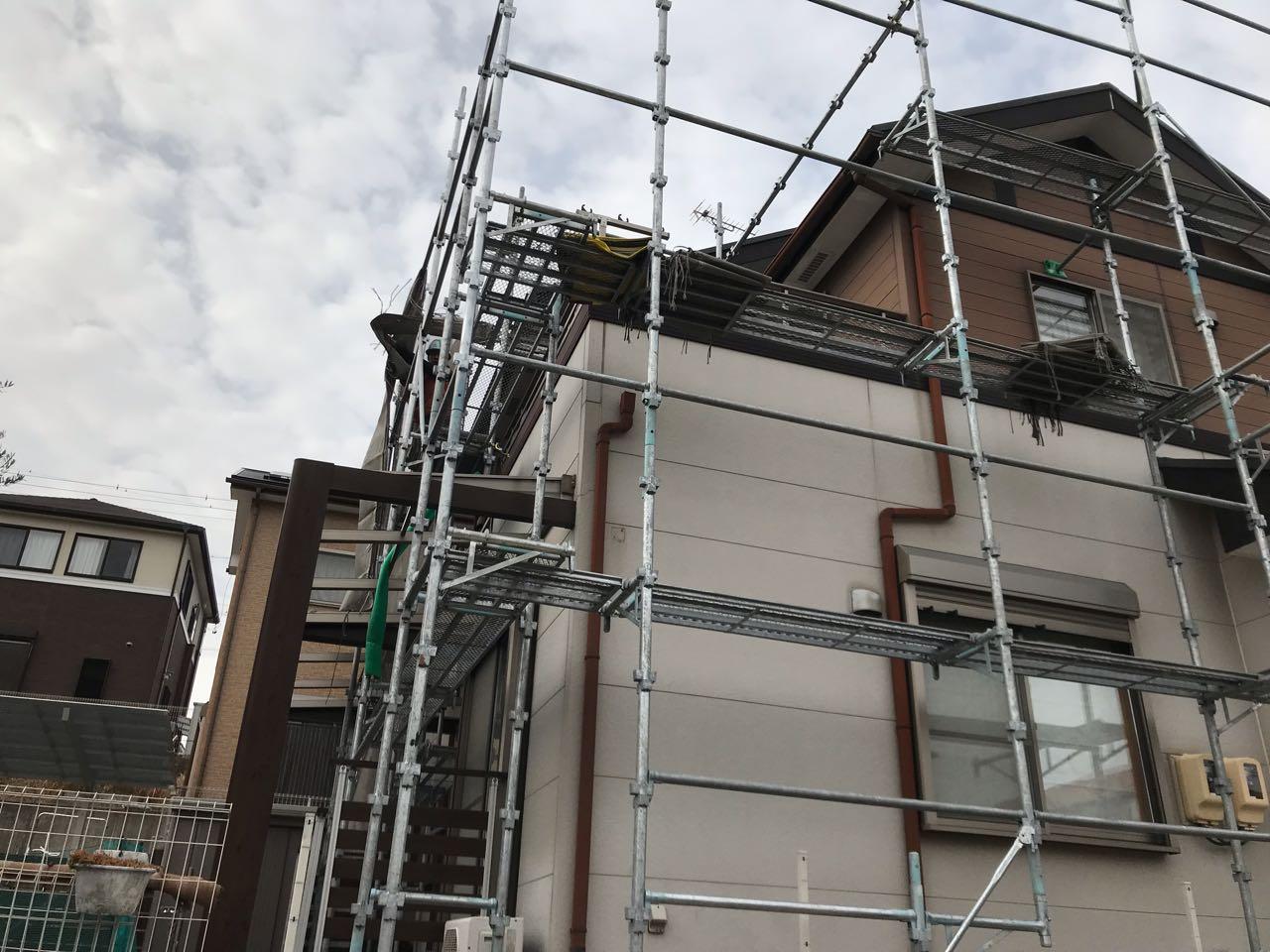 【足場設置工事】設置中