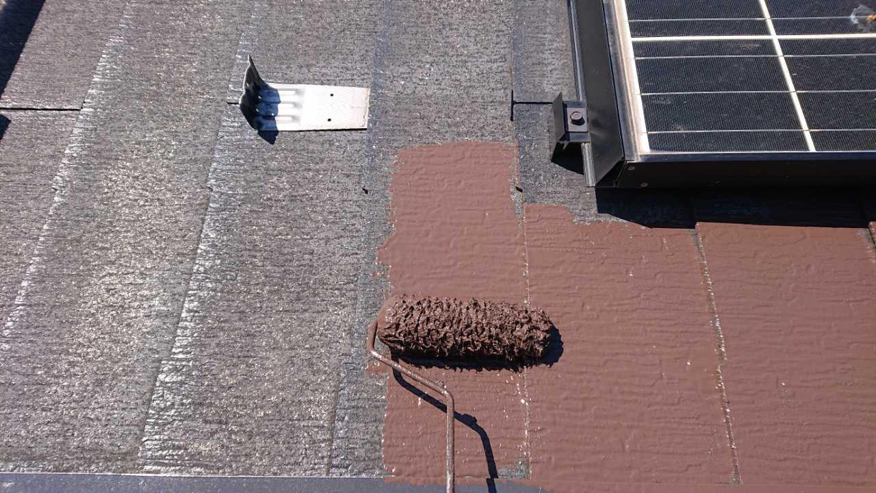 【屋根塗装】中塗り