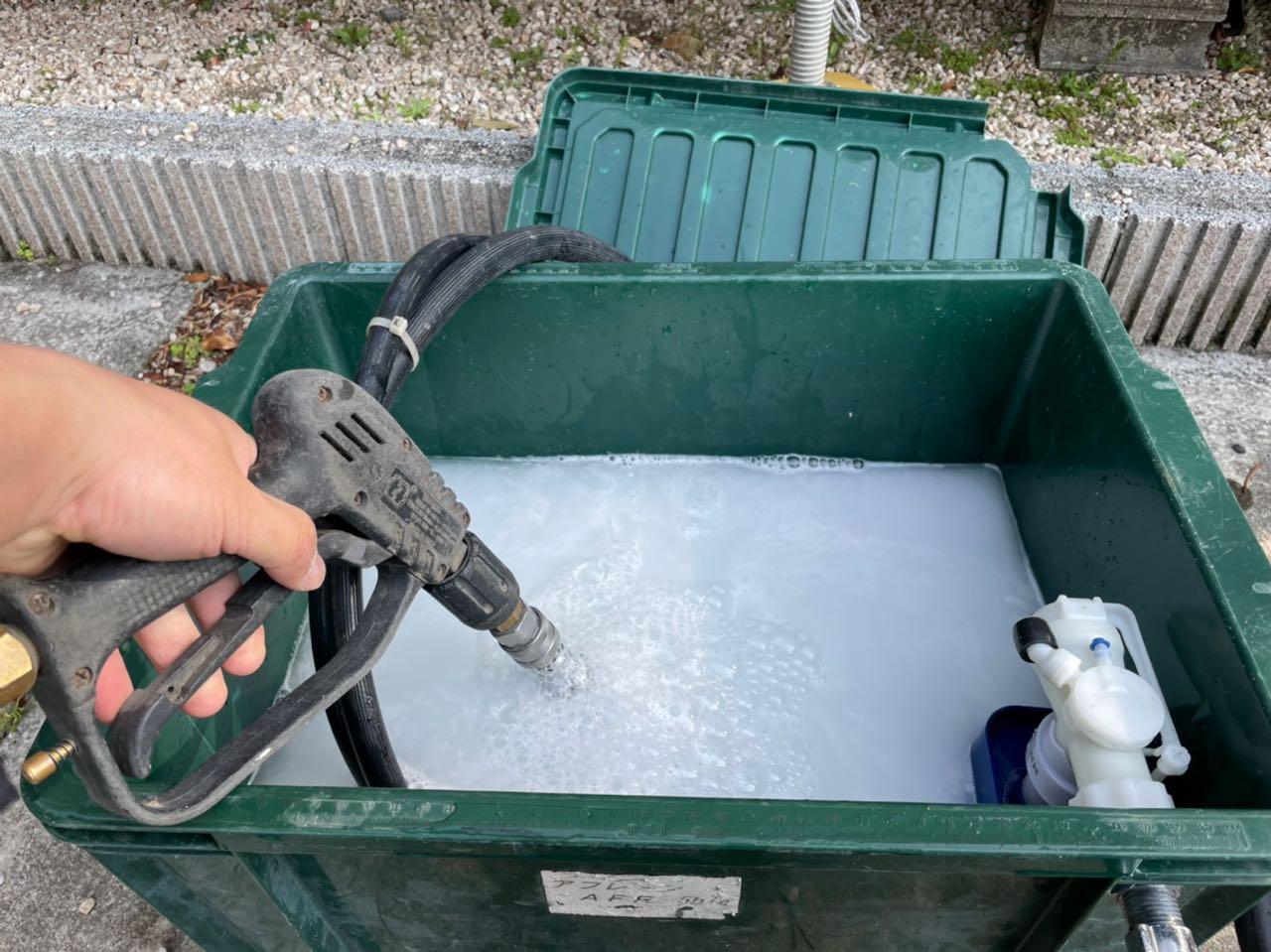 【バイオ洗剤準備】洗浄液攪拌