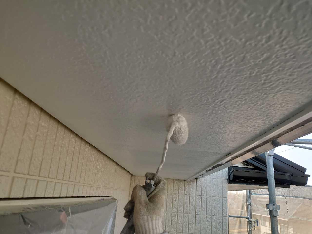 【軒天塗装】上塗り