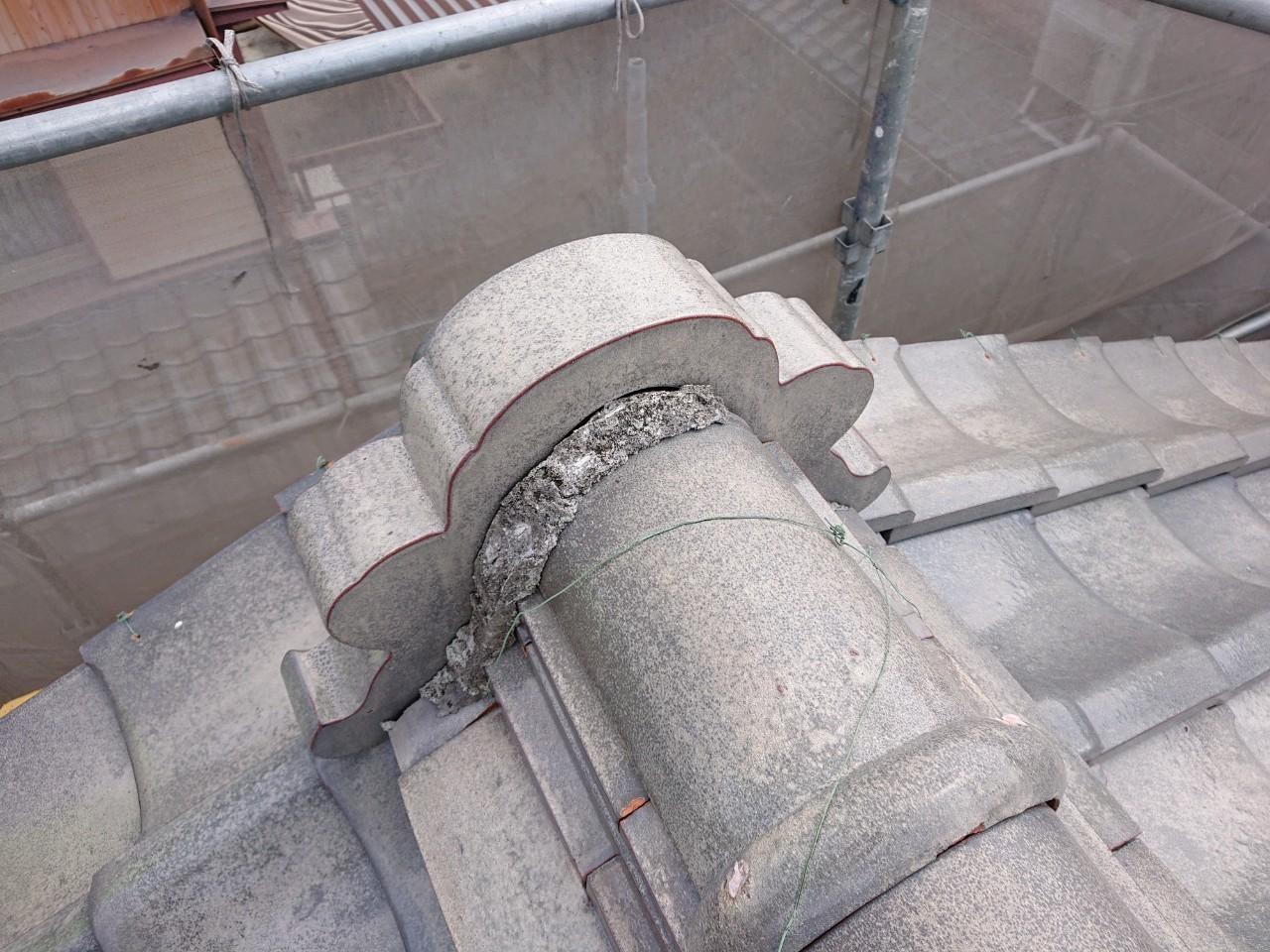 【漆喰工事】鬼瓦施工前