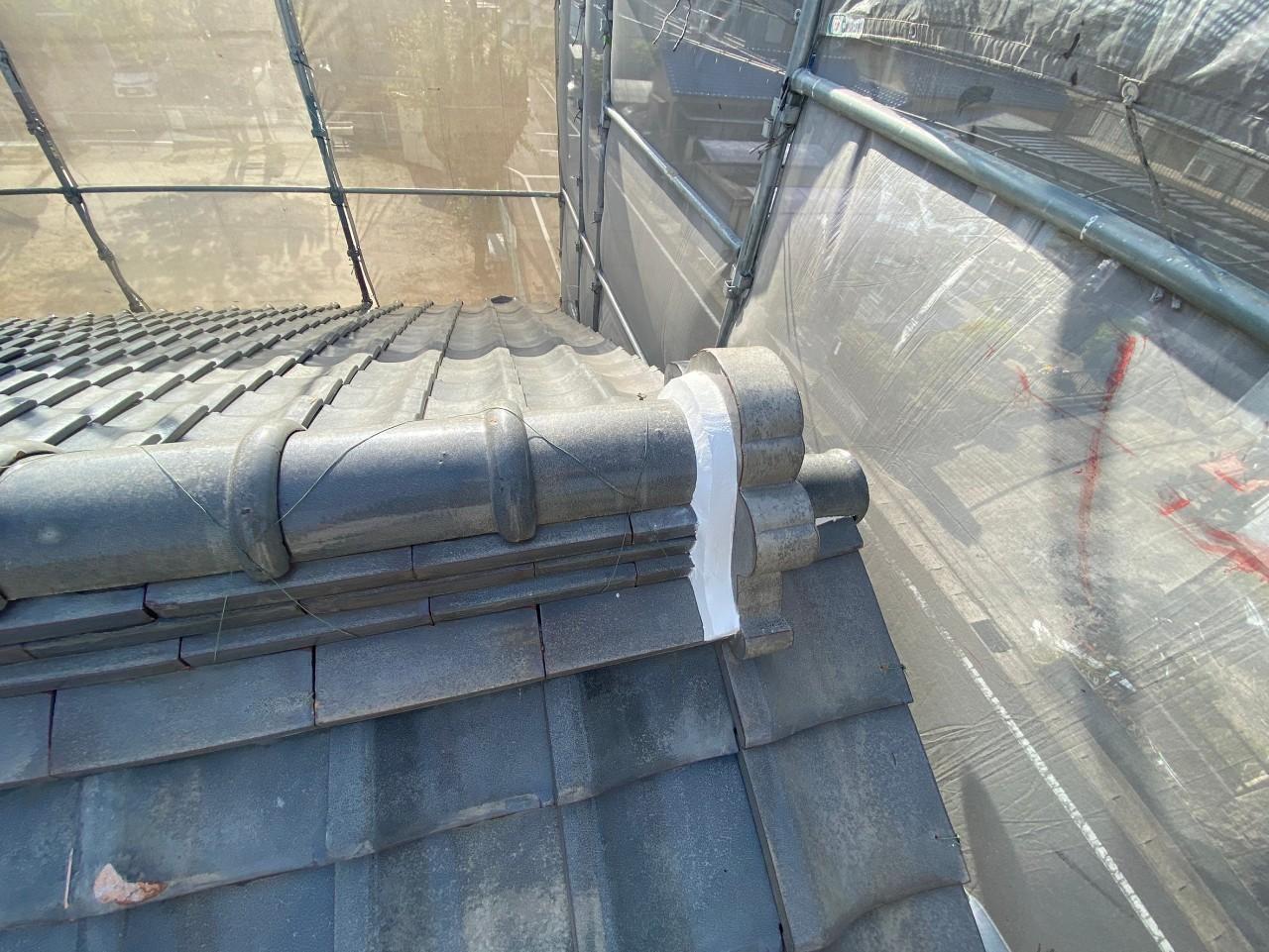 【漆喰工事】鬼瓦完了