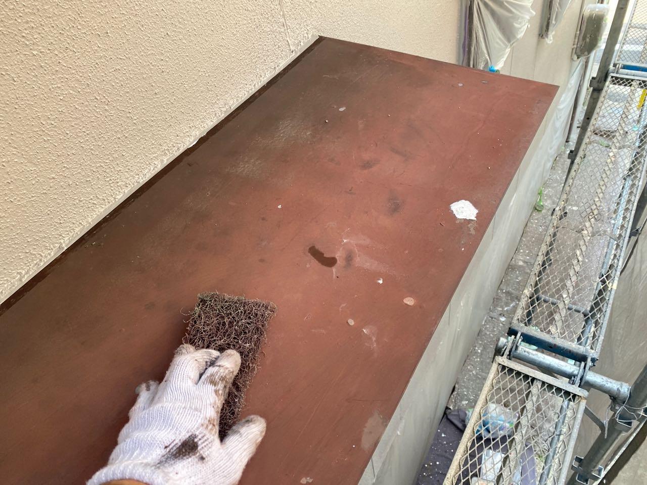 【庇塗装】ケレン作業