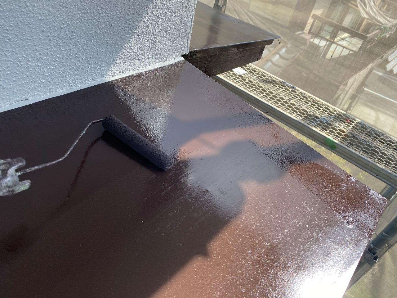 【庇塗装】上塗り