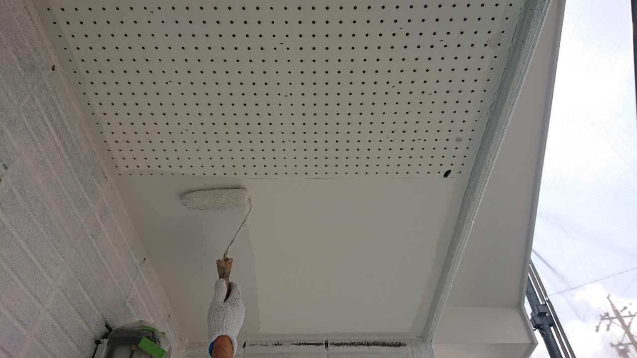 【軒天塗装】下塗り