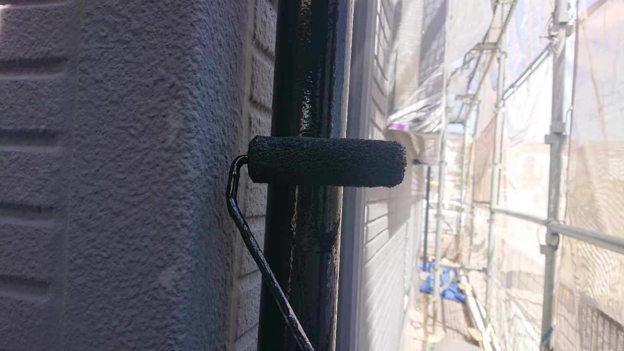 【雨樋塗装】上塗り