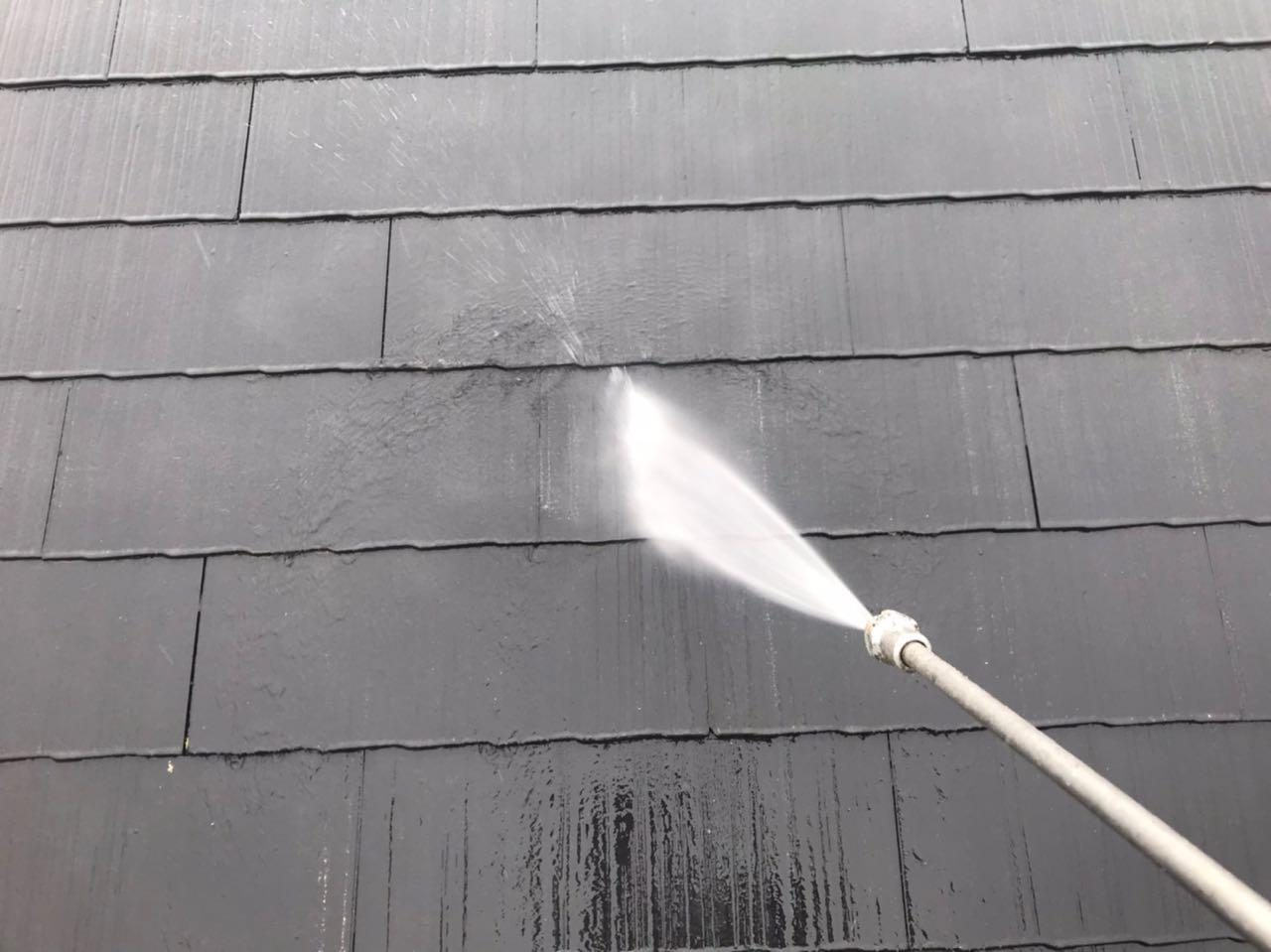 【屋根洗浄】高圧水洗浄