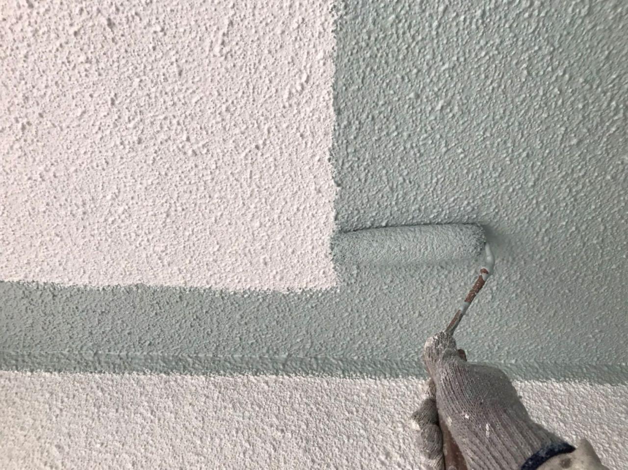 【軒天塗装】上塗り