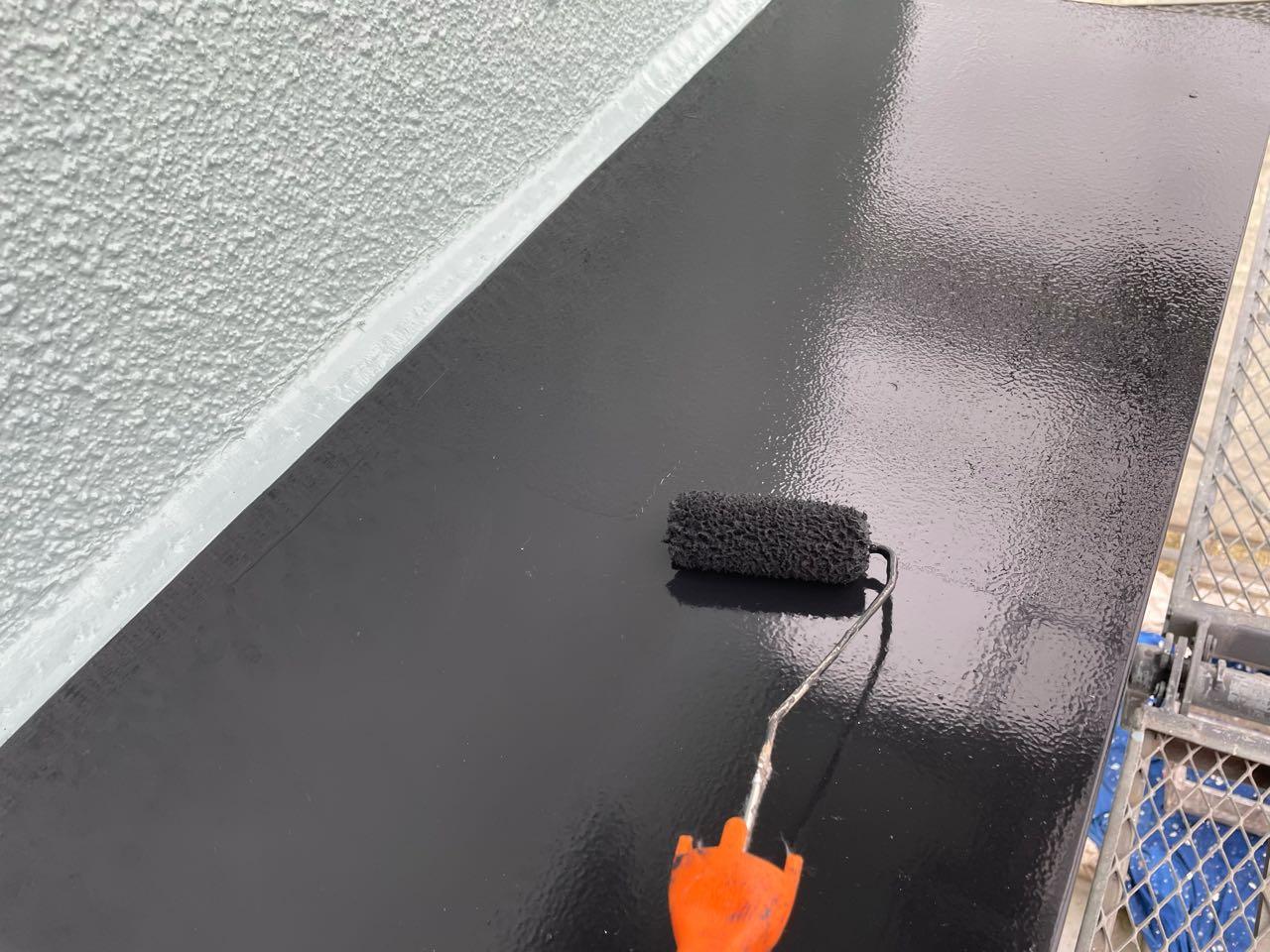 【庇塗装】上塗り