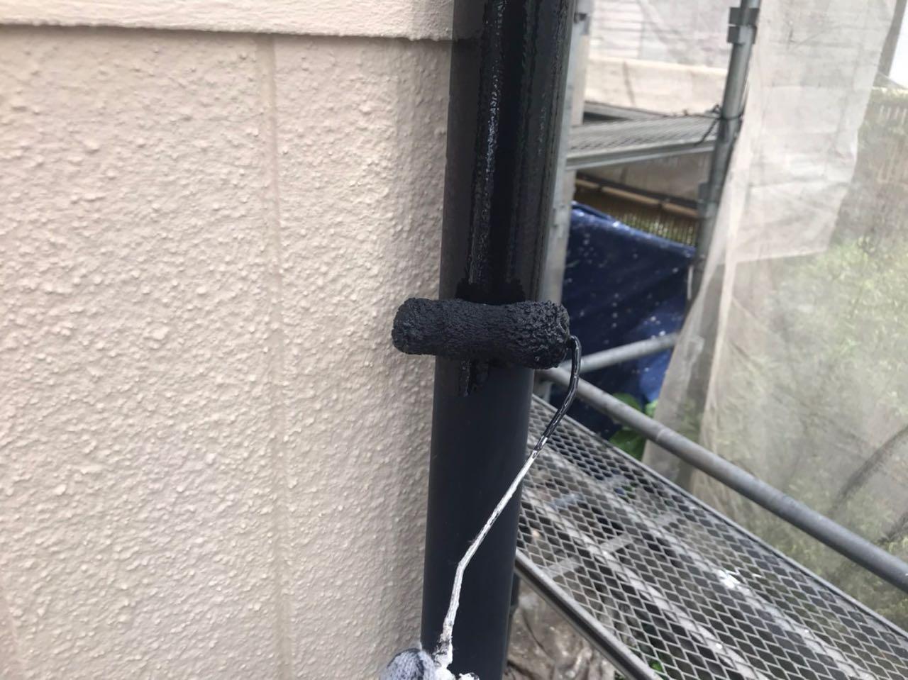 【雨樋塗装】下塗り