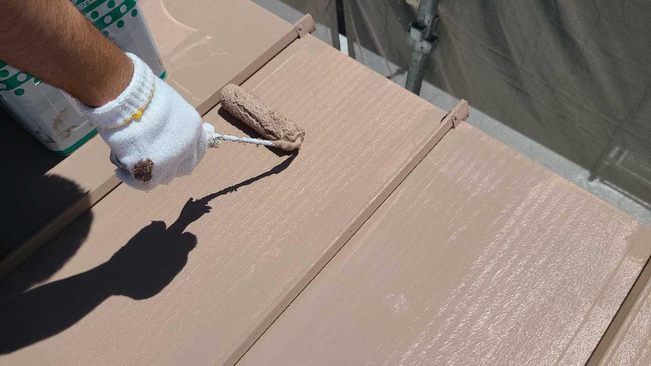 【屋根塗装】中塗り