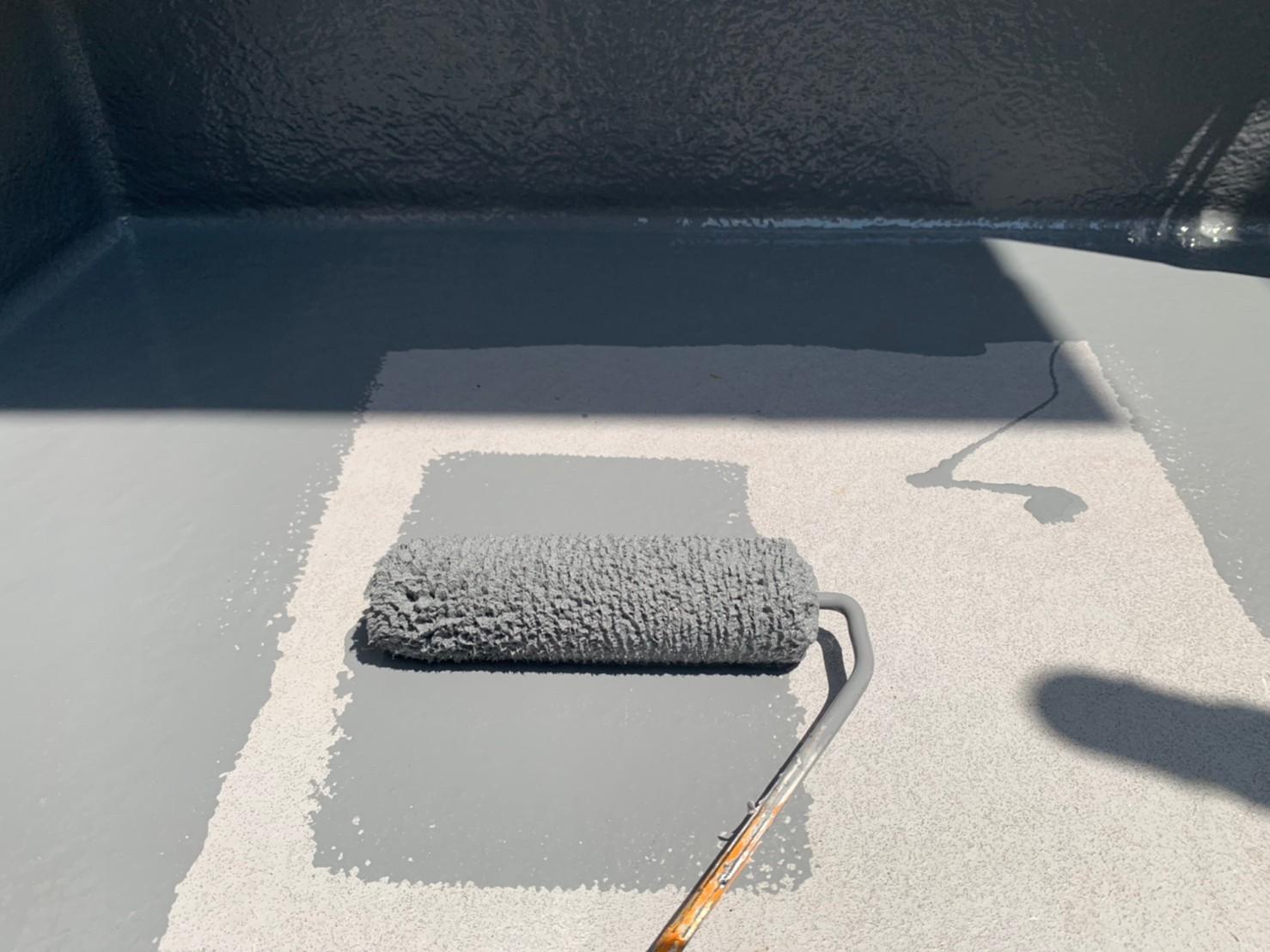 【防水工事】ウレタン防水塗布1回目