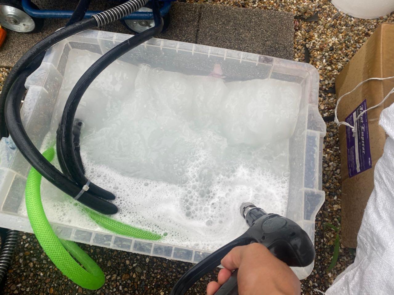 【バイオ洗剤準備】洗浄液攪拌