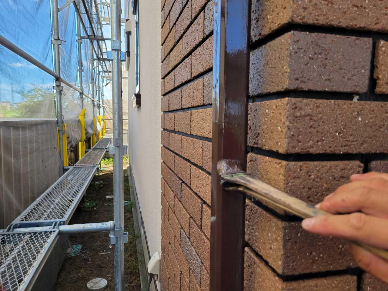 【雨樋塗装】上塗り