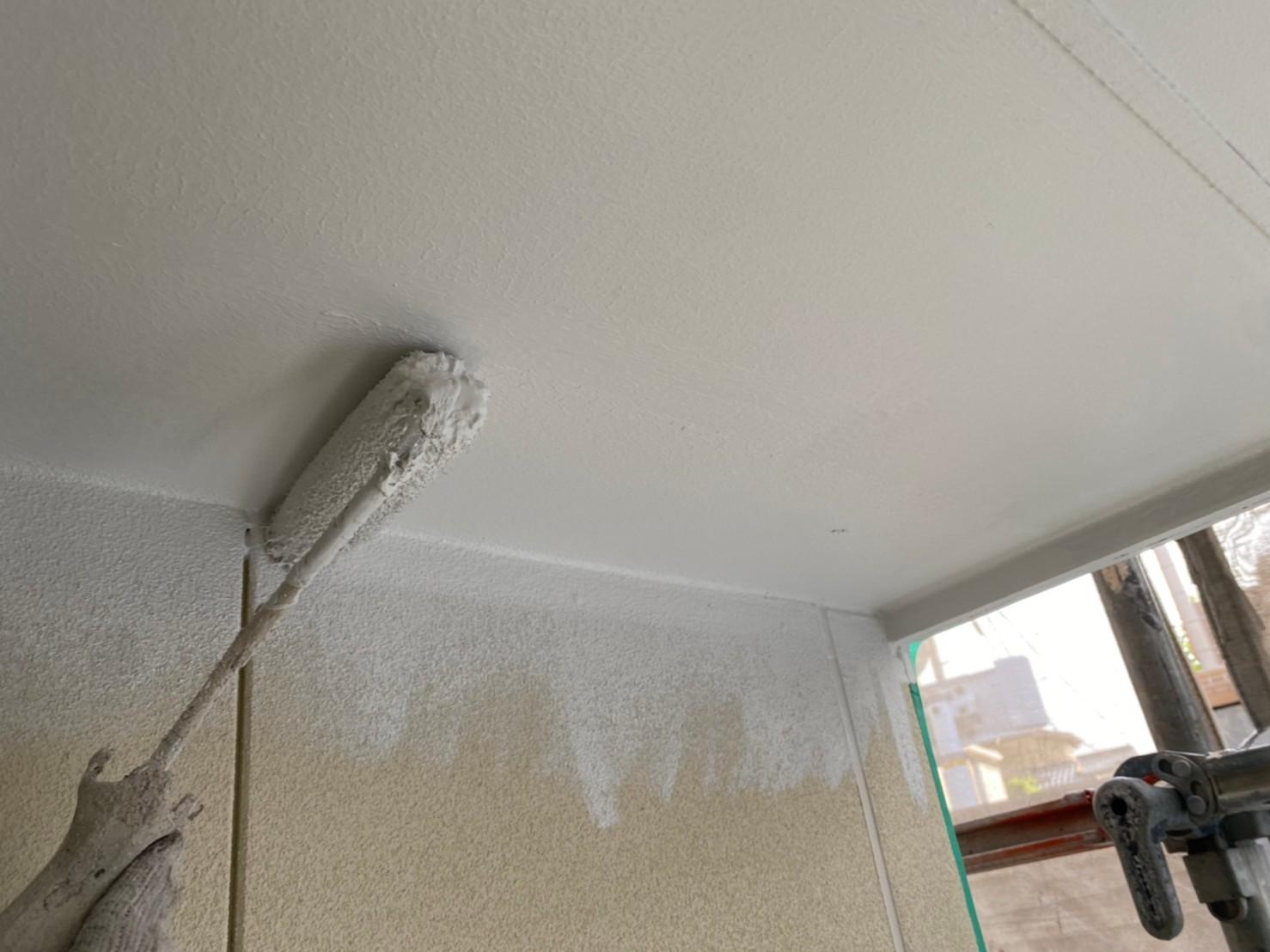 【軒天塗装】上塗り