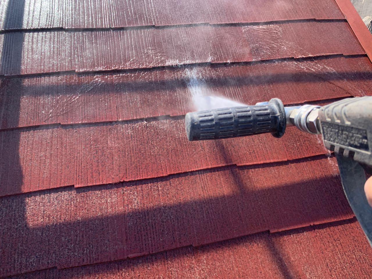 【屋根洗浄】高圧水洗浄