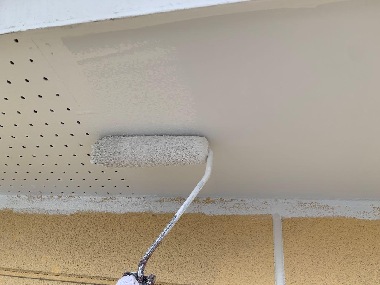 【軒天塗装】上塗り