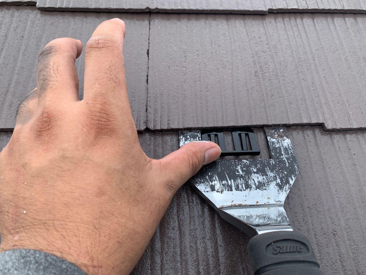 【屋根塗装】タスペーサー挿入