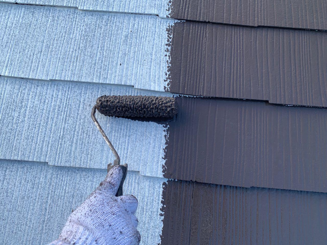 【屋根塗装】中塗り