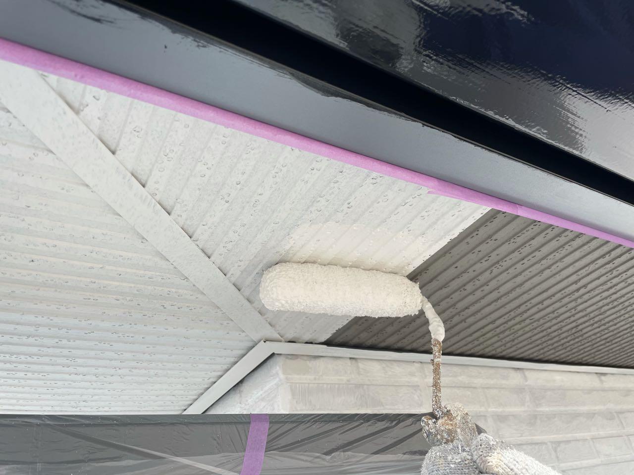 【軒天塗装】下塗り