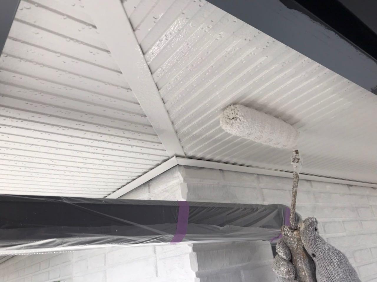 【軒天塗装】上塗り