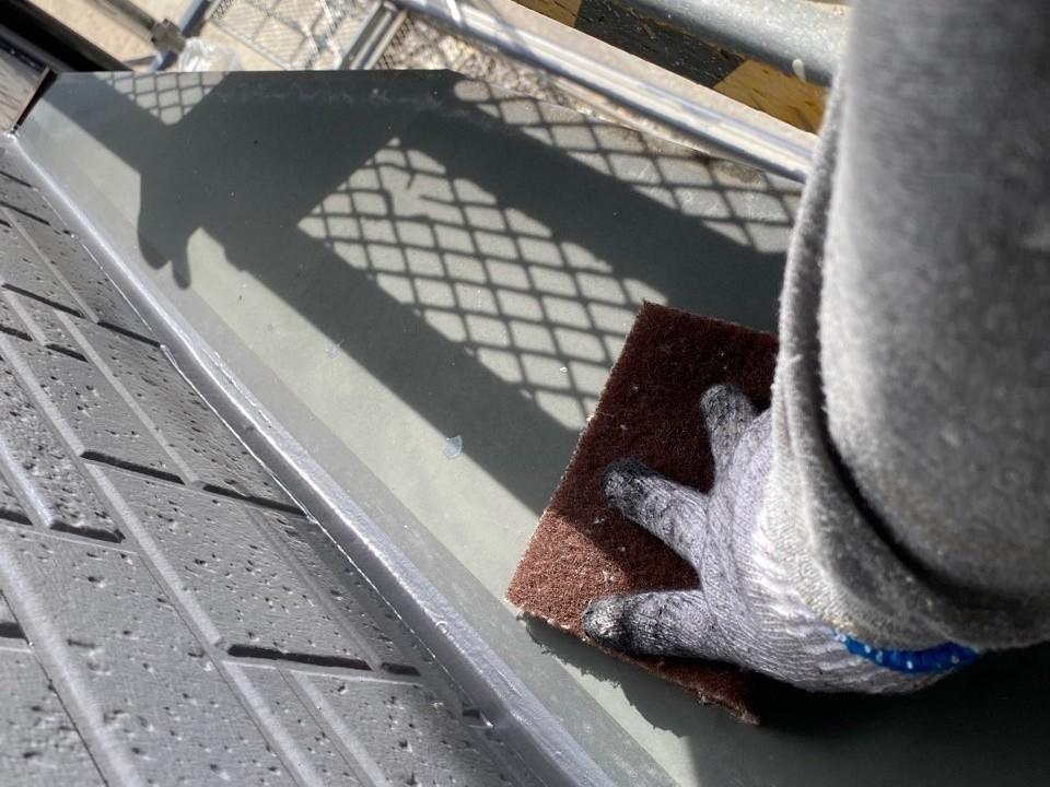 【庇塗装】ケレン作業