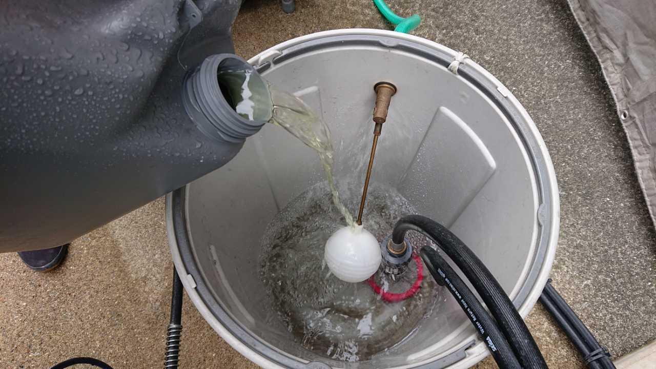 【バイオ洗剤準備】原液混入